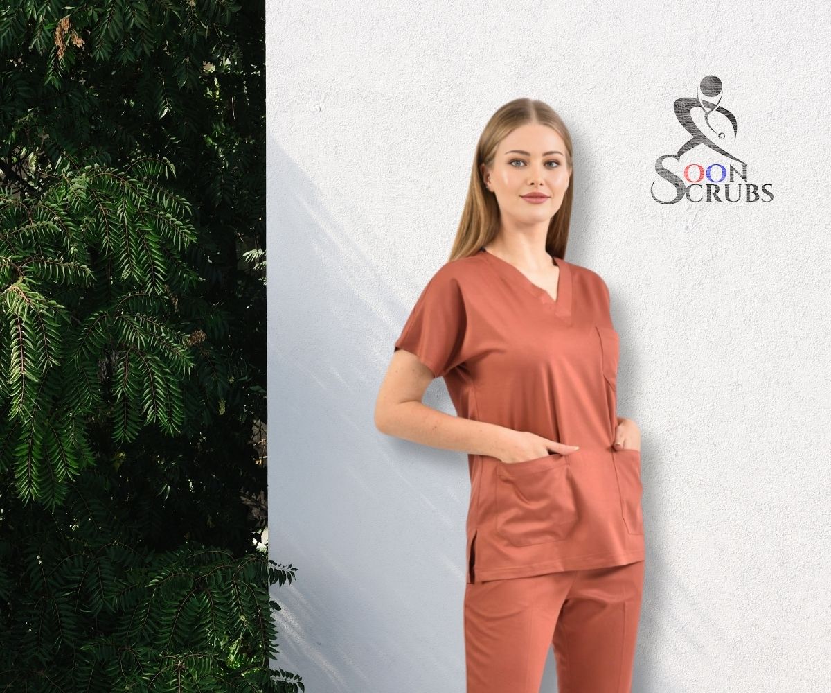 Likralı Viskon FLEX Yarasa Kol Kiremit Üniforma Tek Üst