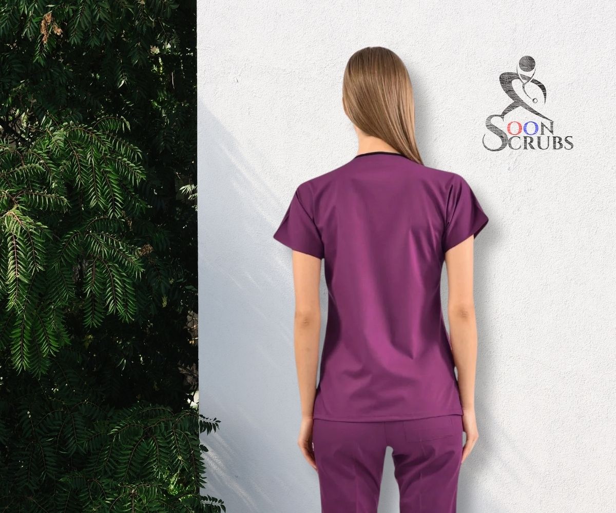 Likralı Viskon FLEX Yarasa Kol Rose Üniforma Tek Üst