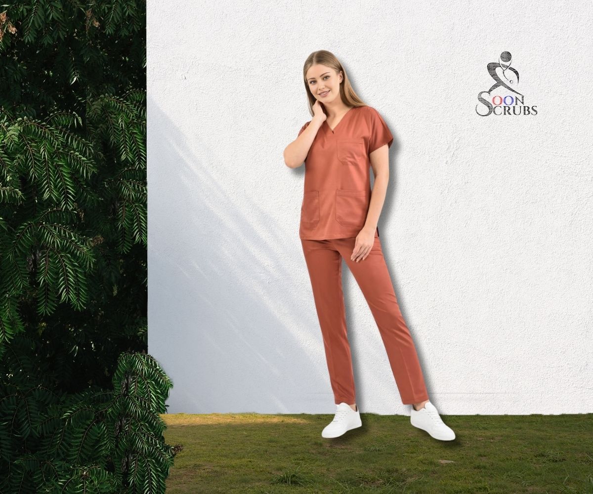 Likralı Viskon FLEX Yarasa Kol Kiremit Üniforma Takım